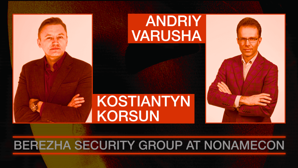 Berezha Security Group leaders at NoNameCon cybersecurity conference